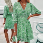 Sunna | Vestido Floral Elegante - Verde