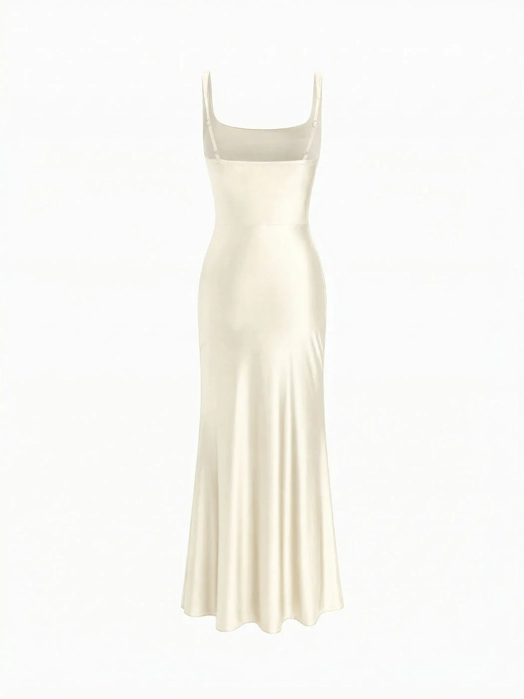 VESTIDO MAXI CON ESCOTE CUADRADO SATINADO