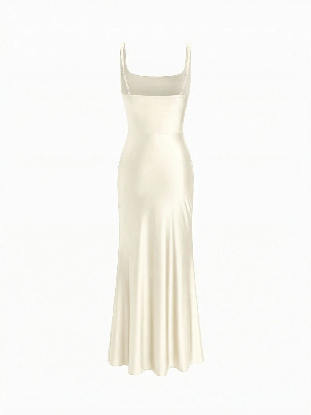 VESTIDO MAXI CON ESCOTE CUADRADO SATINADO