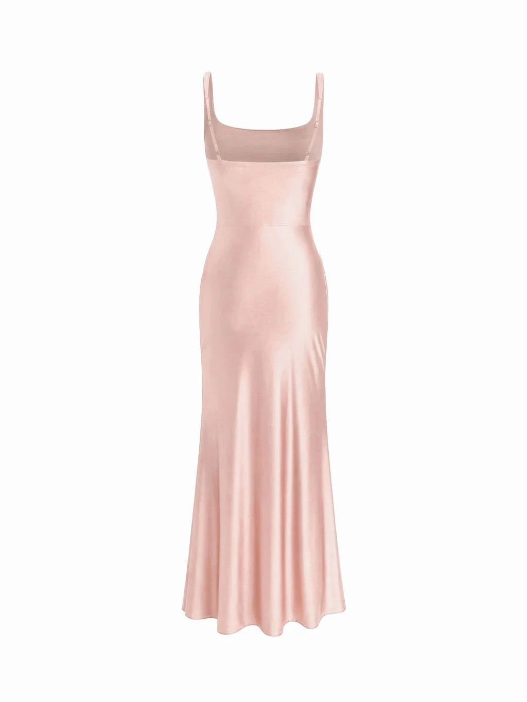 VESTIDO MAXI CON ESCOTE CUADRADO SATINADO