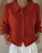 Vespera | Cárdigan con Cuello y Botones - Rojo