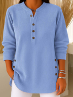 Neva | Túnica Henley con Botones - Azul Cielo