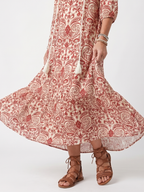 Vestido Violeta Cortés con Estampado Ornamental