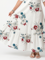 Vestido Violeta Cortés con Estampado Floral Disperso