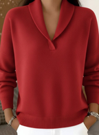 Antonine | Jersey de Cuello en V - Rojo