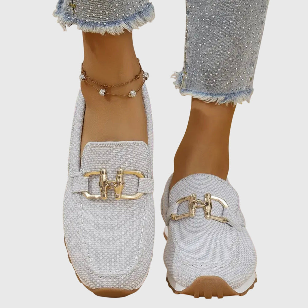 Lili - Zapatillas mocasín ortopédicas color blanco