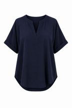 Blusa Violeta Cortés con Escote V Partido