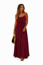 Vestido Violeta Cortés con Espalda Ajustable