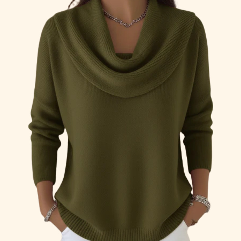 Juliette | Jersey de Cuello Drapeado - Verde