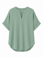 Blusa Violeta Cortés con Escote V Partido