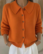 Vespera | Cárdigan con Cuello y Botones - Naranja