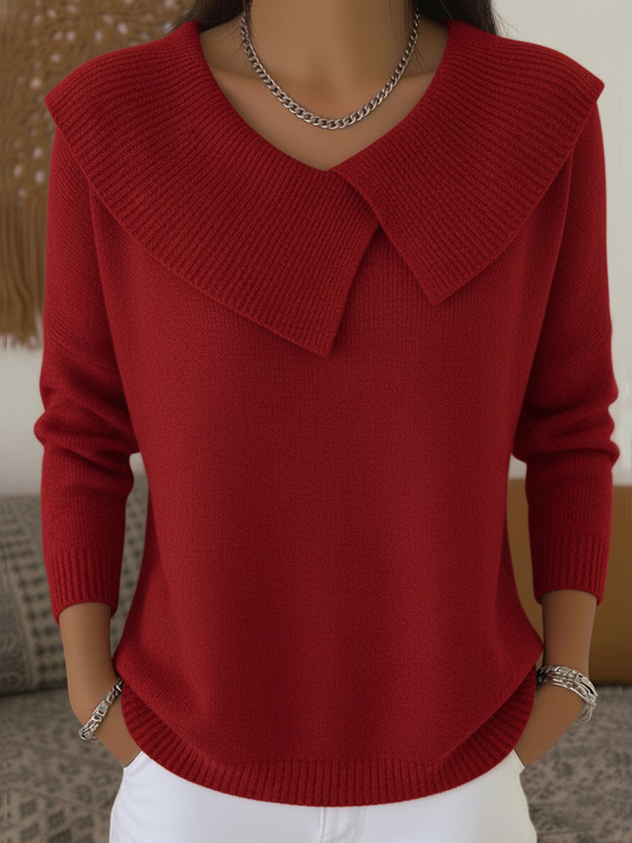 Sunnora | Jersey Cálido con Cuello Suave - Rojo