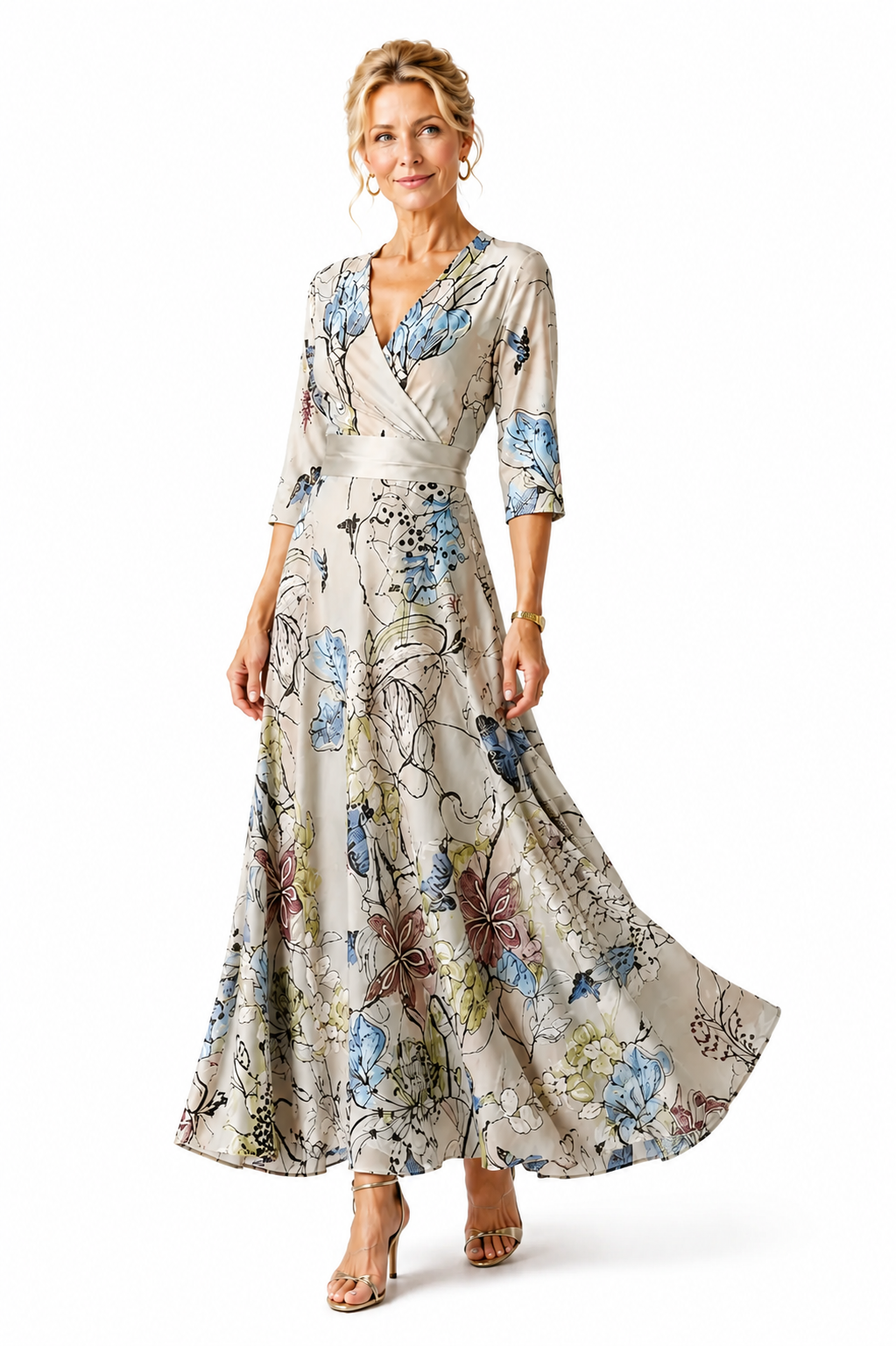 YSA | VESTIDO ELEGANTE CON ESTAMPADO FLORAL