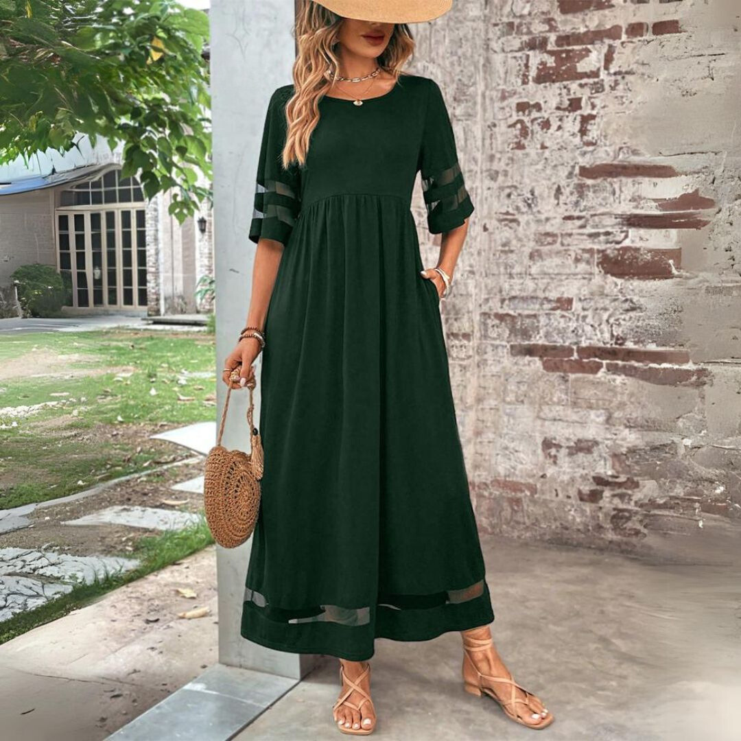 Aubrey | Vestido Midi Afinador de Vientre - Verde