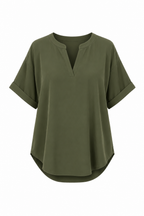 Blusa Violeta Cortés con Escote V Partido