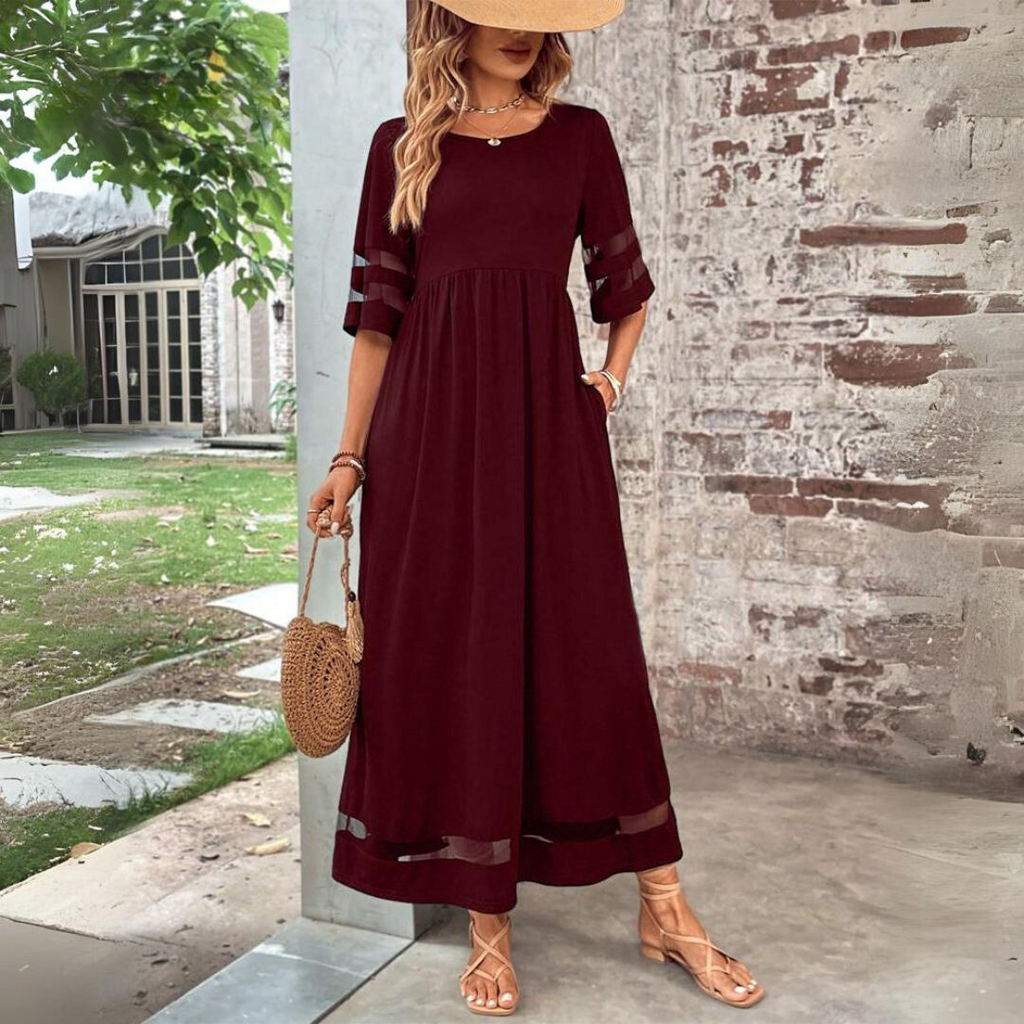 Aubrey | Vestido Midi Afinador de Vientre - Rojo