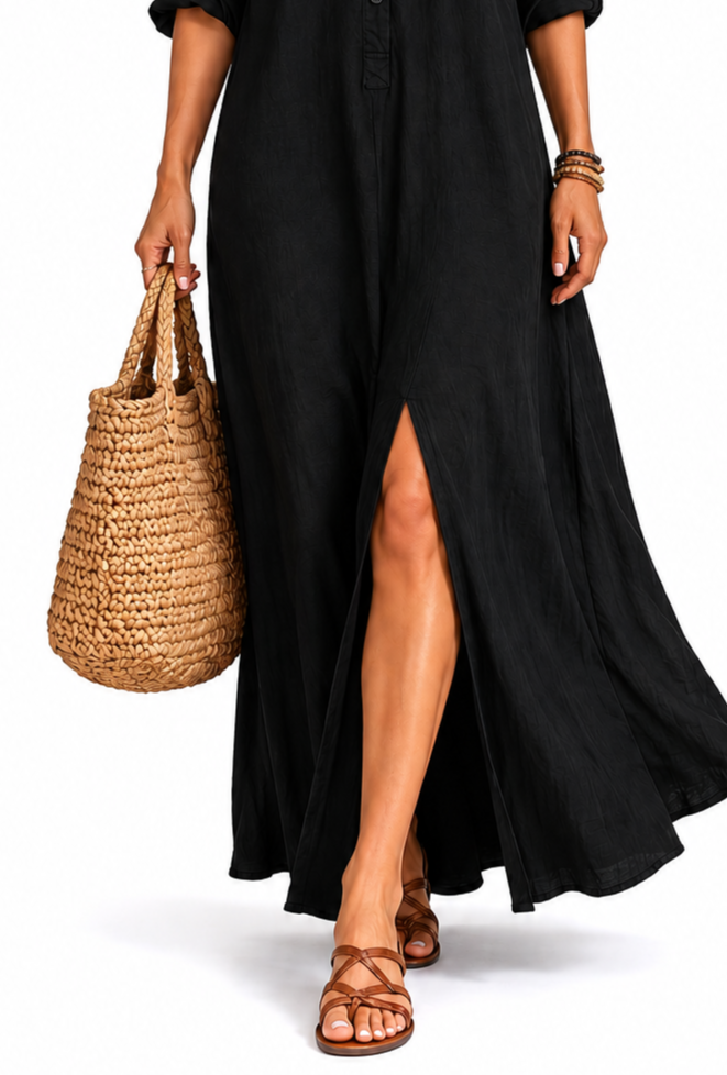 ELARA | VESTIDO LARGO CÓMODO, CON UNA SILUETA FAVORECEDORA