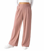 Pantalón Violeta Cortés con Cintura Alta y Pierna Ancha
