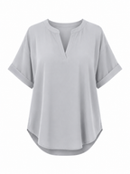 Blusa Violeta Cortés con Escote V Partido