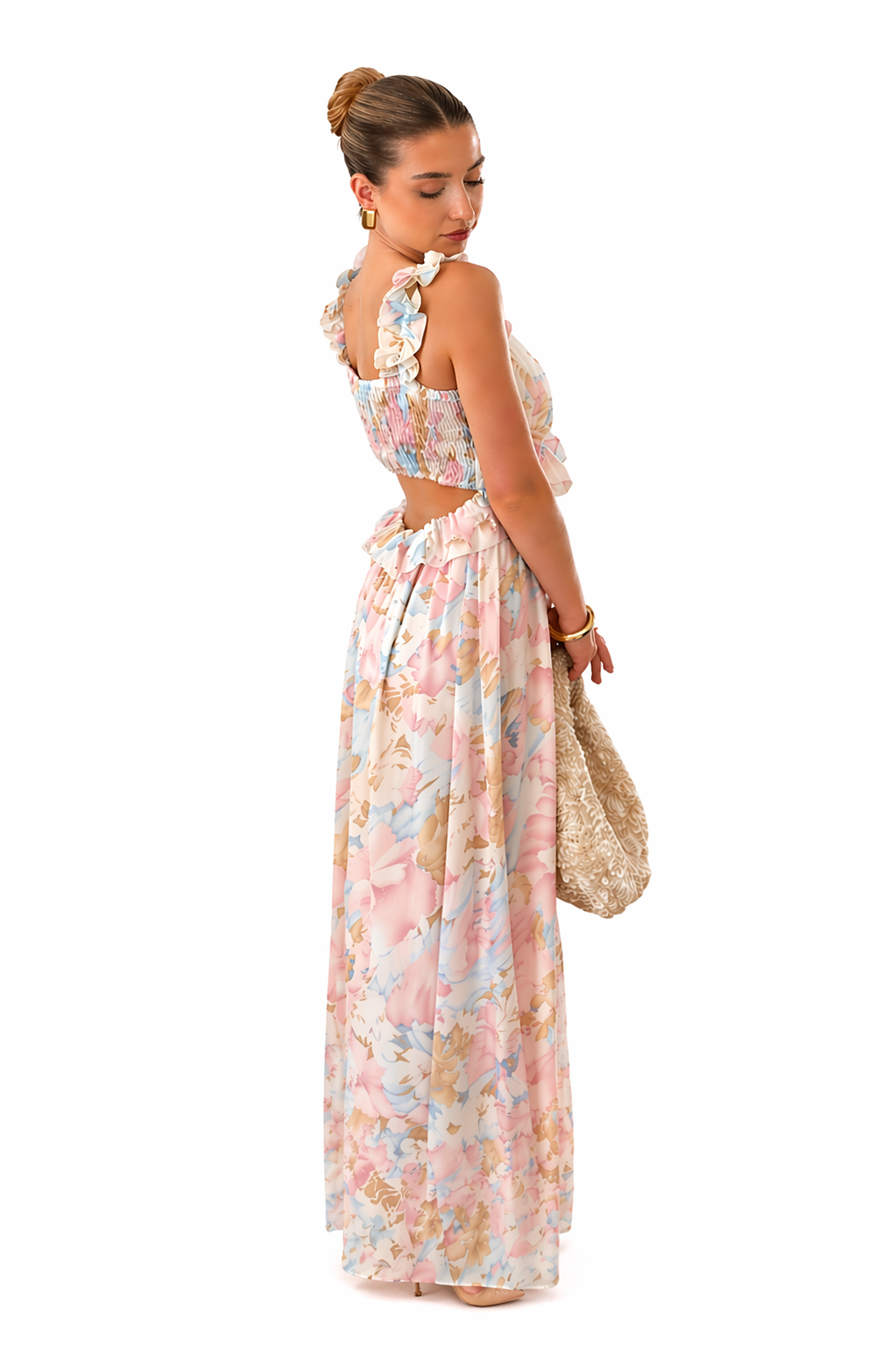 VESTIDO CON ESTAMPADO DE FLORES GRANDES