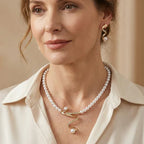 Almudena - Set de Collar y Pendientes con Perlas Naturales