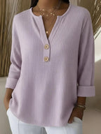 Lucinda | Top Henley con Botones - Lila