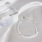 Amparo - Set de Pulseras Plateadas Elegantes con Piedras de Circonio