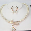 Fabiola - Conjunto de Collar y Pendientes con Perlas Naturales