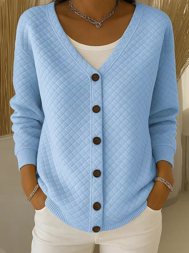 Laverne | Cárdigan Acolchado con Botones - Azul