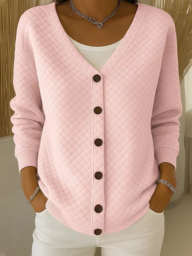 Laverne | Cárdigan Acolchado con Botones - Rosa