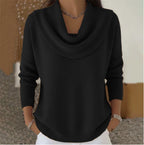 Juliette | Jersey de Cuello Drapeado - Negro