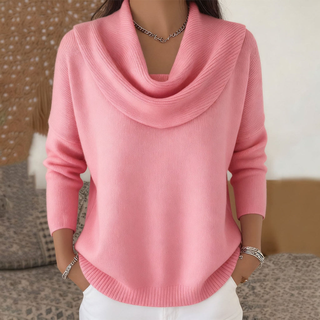 Juliette | Jersey de Cuello Drapeado - Rosa