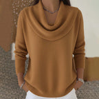 Juliette | Jersey de Cuello Drapeado - Marrón