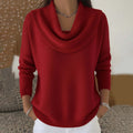 Juliette | Jersey de Cuello Drapeado - Rojo