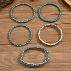 Verónica - Set de Pulseras con Cuentas Turquesa
