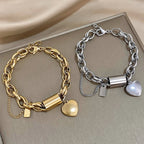 Guadalupe - Pulsera con Dije de Corazón Dorado
