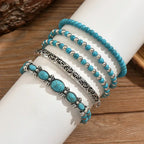 Verónica - Set de Pulseras con Cuentas Turquesa