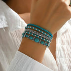 Verónica - Set de Pulseras con Cuentas Turquesa