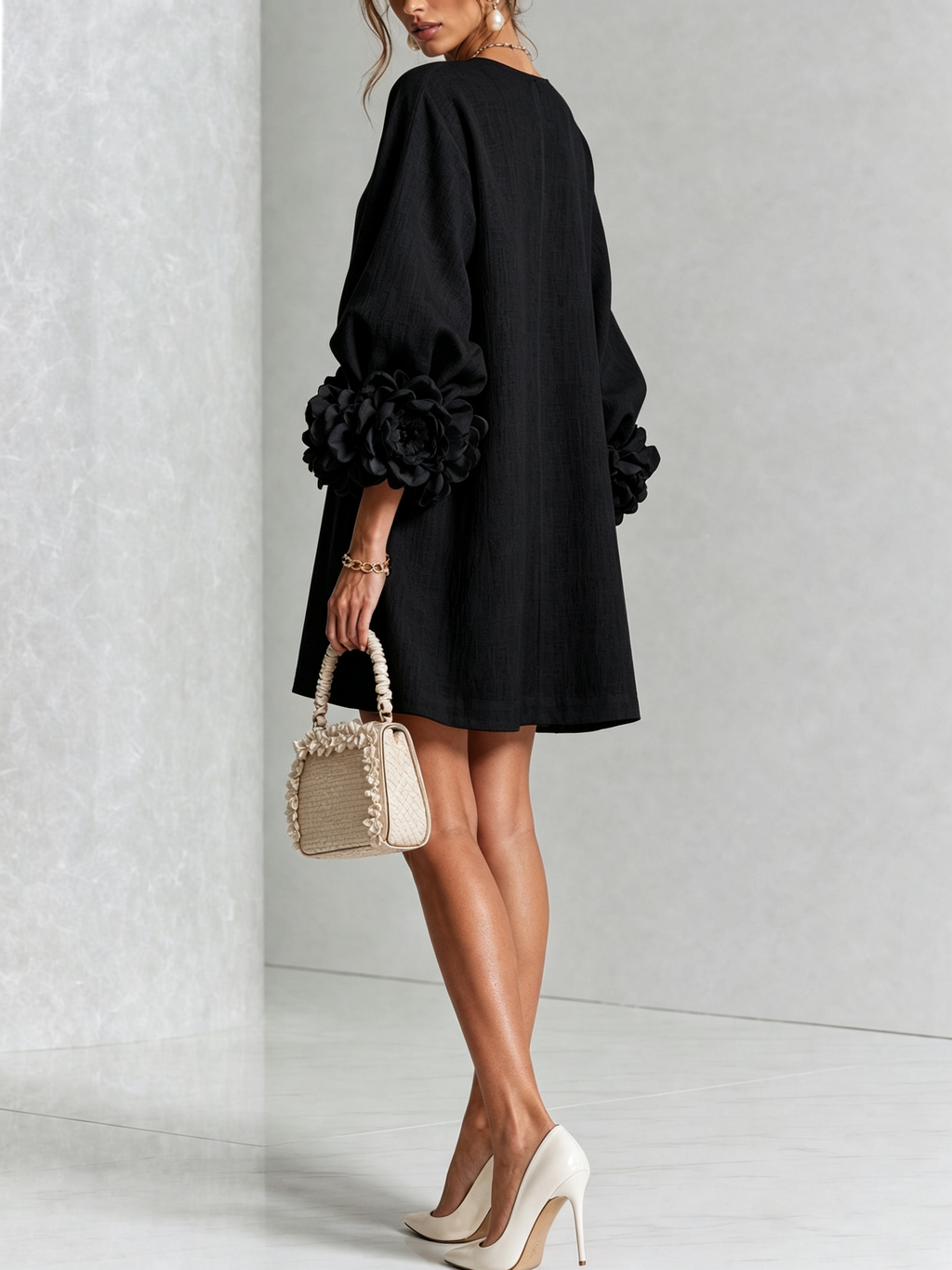 Rosalie | Vestido Mini con Botones - Black