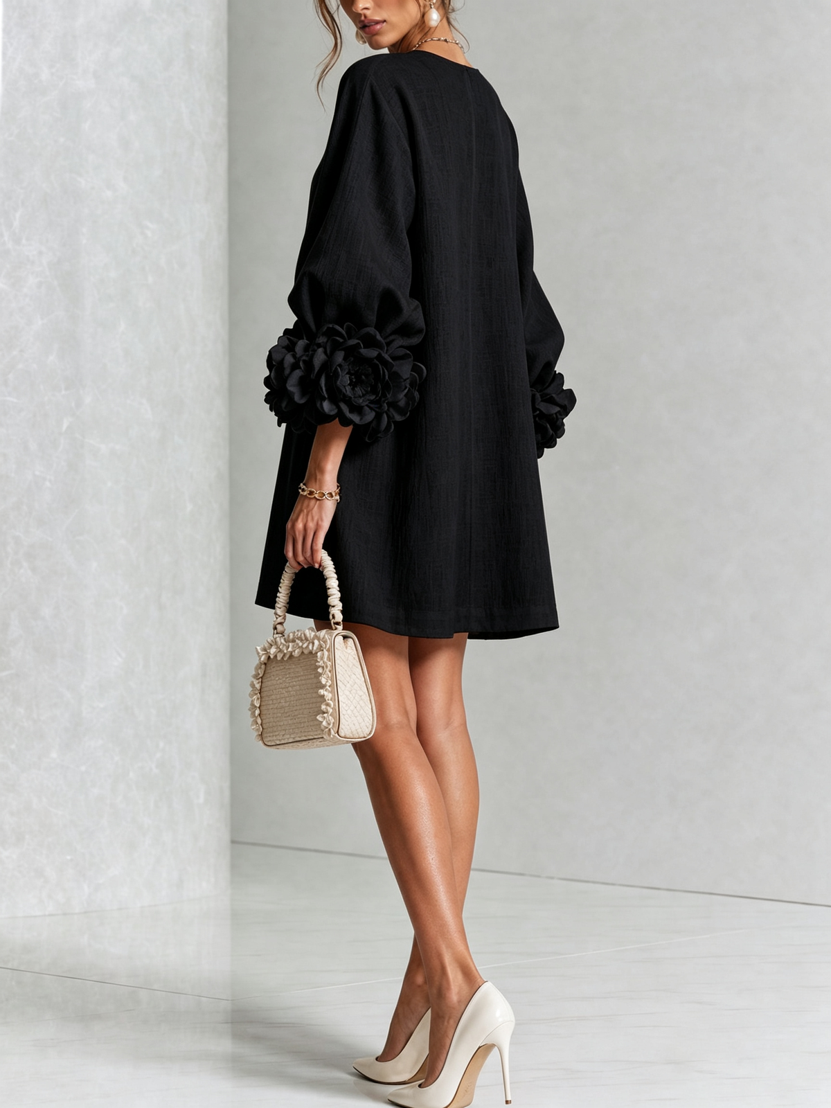 Rosalie | Vestido Mini con Botones - Black