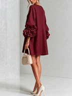 Rosalie | Vestido Mini con Botones - Burgundy