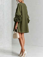 Rosalie | Vestido Mini con Botones - Olive