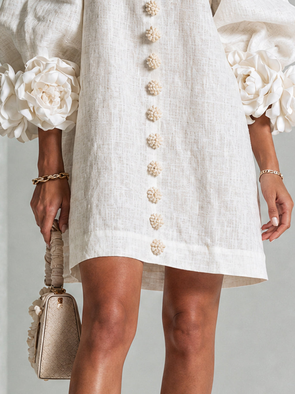 Rosalie | Vestido Mini con Botones - White