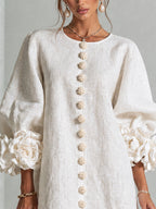 Rosalie | Vestido Mini con Botones - White