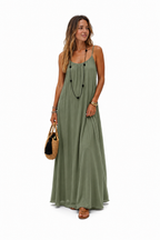 Vestido Violeta Cortés con Espalda Ajustable
