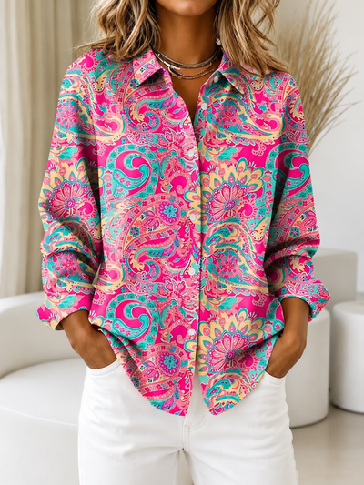 Blusa Violeta Cortés con Estampado Paisley - portada colección