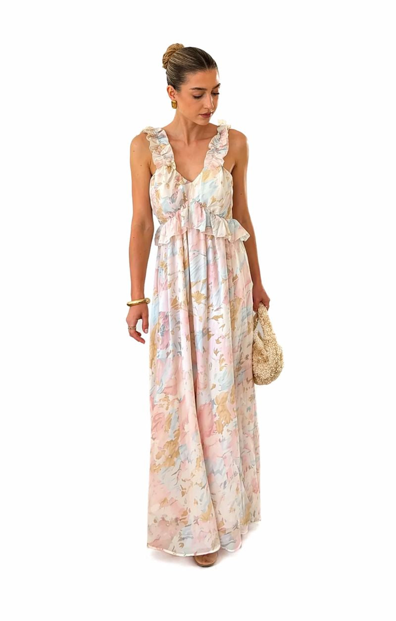 VESTIDO CON ESTAMPADO DE FLORES GRANDES