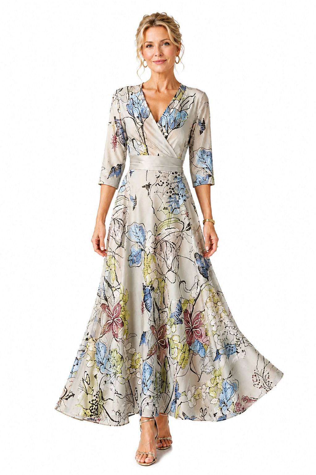 YSA | VESTIDO ELEGANTE CON ESTAMPADO FLORAL