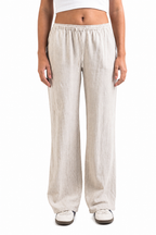 Pantalón Violeta Cortés con Corte Recto de Lino