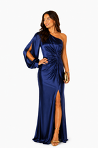 Vestido Violeta Cortés con Diseño de Noche